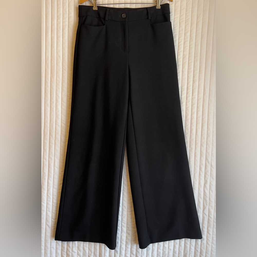 LOFT women’s black high waist trouser wide leg size 8